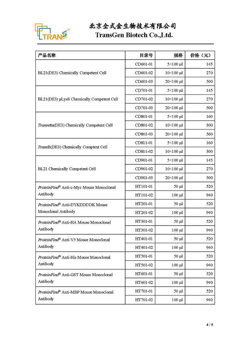 全式金部分产品价格调整通知