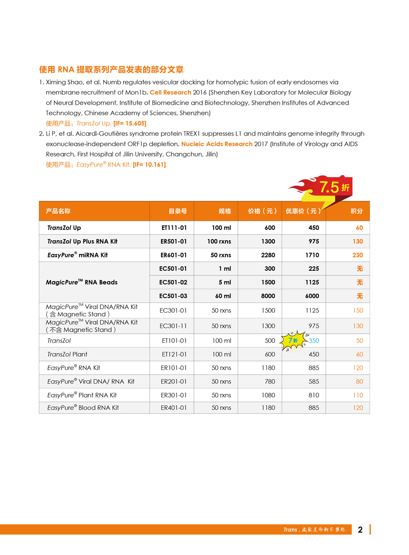 2017开学季RNA分析产品促销活动